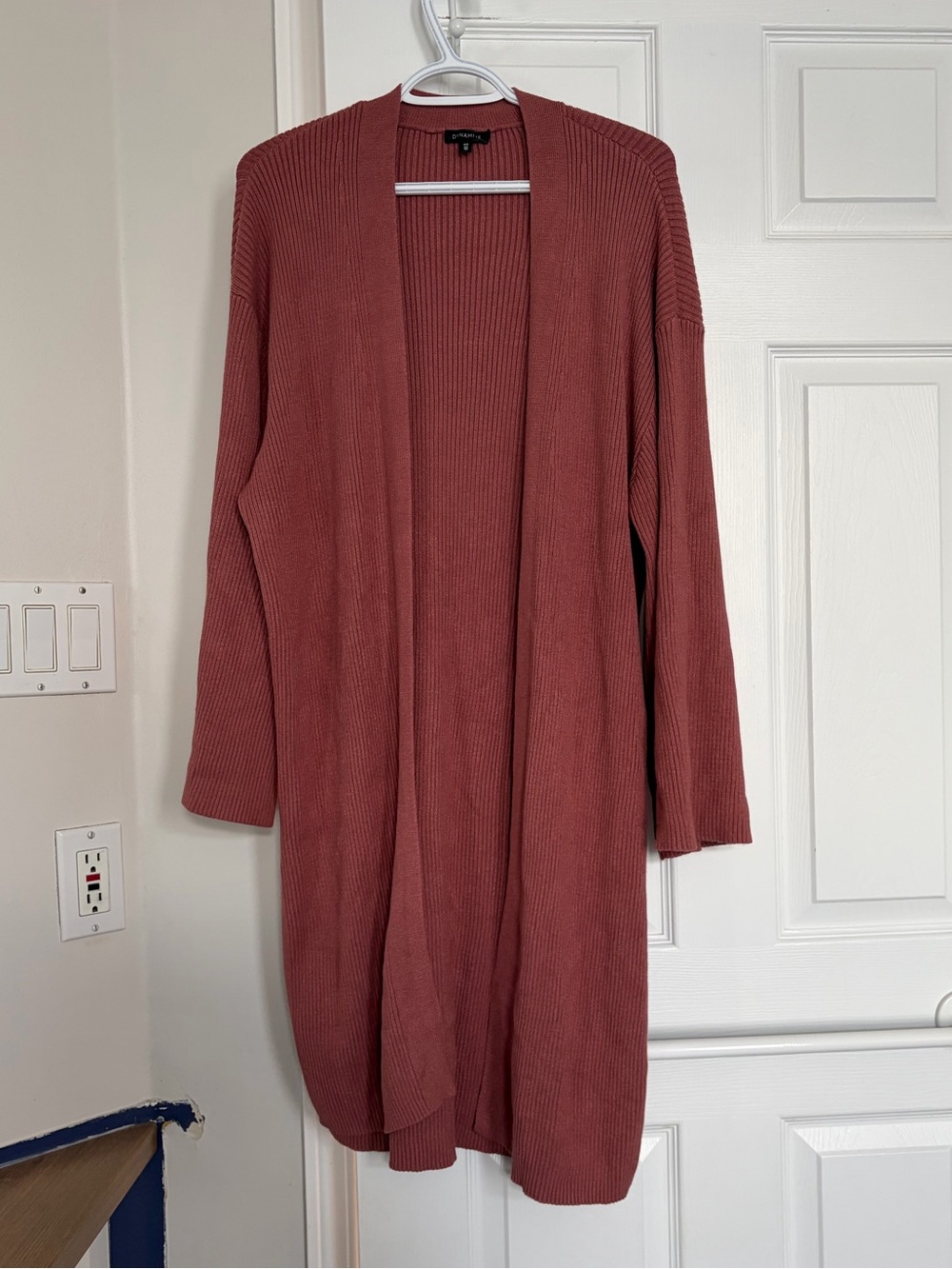 Dynamite Open-Front Longline Cardigan - Dusty Rose